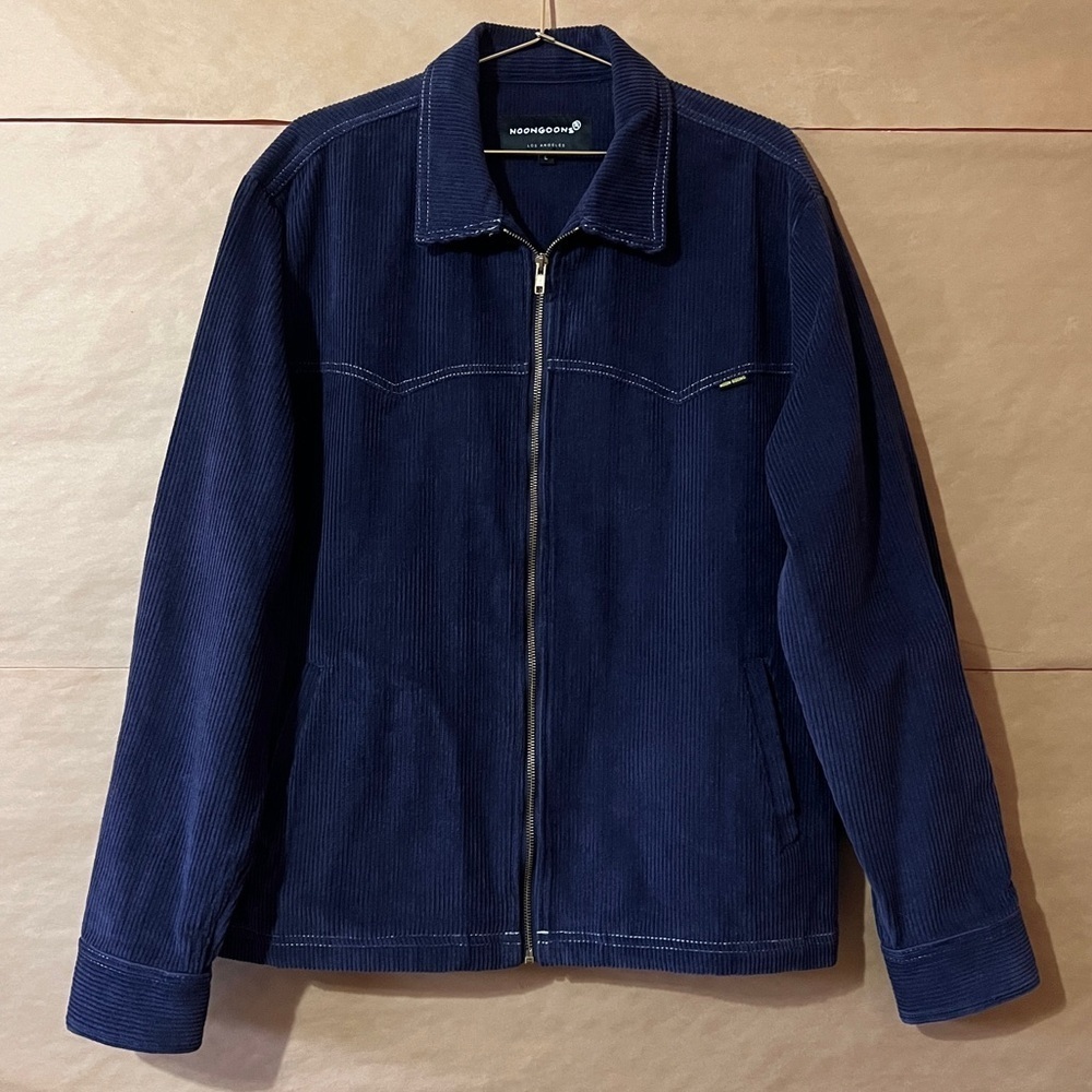 Noon Goons | Men's Dakota Western Corduroy Jacket Zip Front Collared Yoke Size L